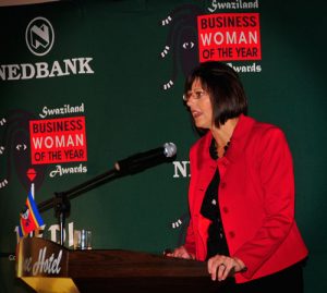 Suzanne Stevens speaking at Nedbank Women Business Awards in Swaziland